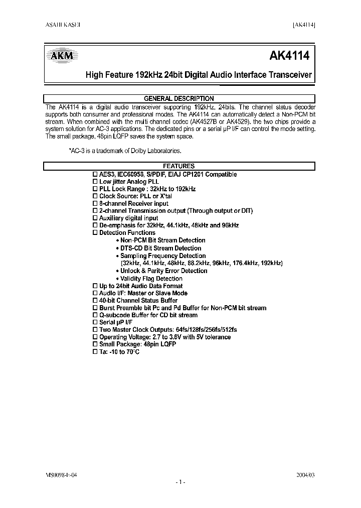 AK4114_1697825.PDF Datasheet