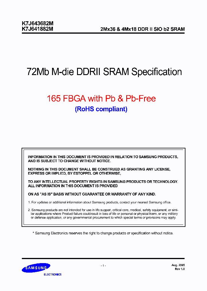 K7J641882M_1237329.PDF Datasheet