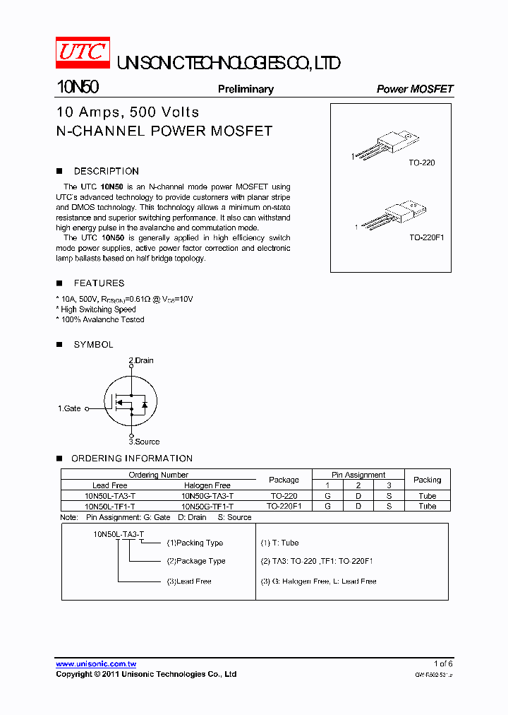 10N50L-TF1-T_1704096.PDF Datasheet