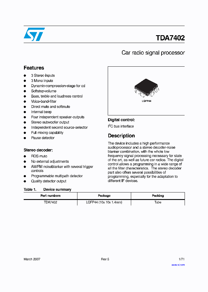 TDA7402_1707474.PDF Datasheet