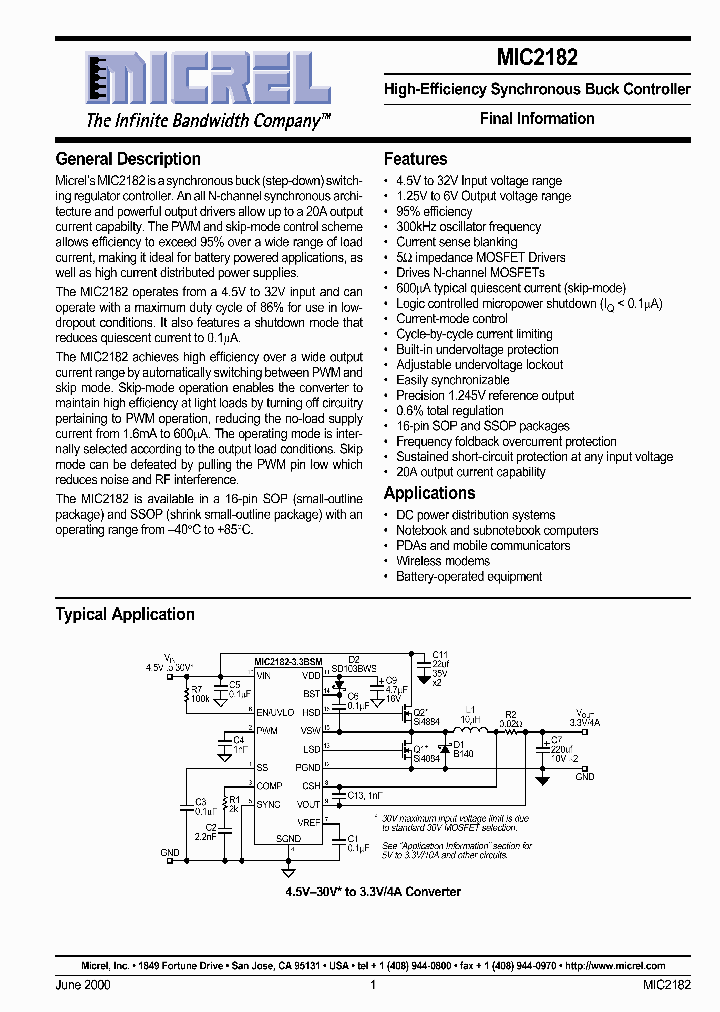 MIC2182-33BSM_1283982.PDF Datasheet