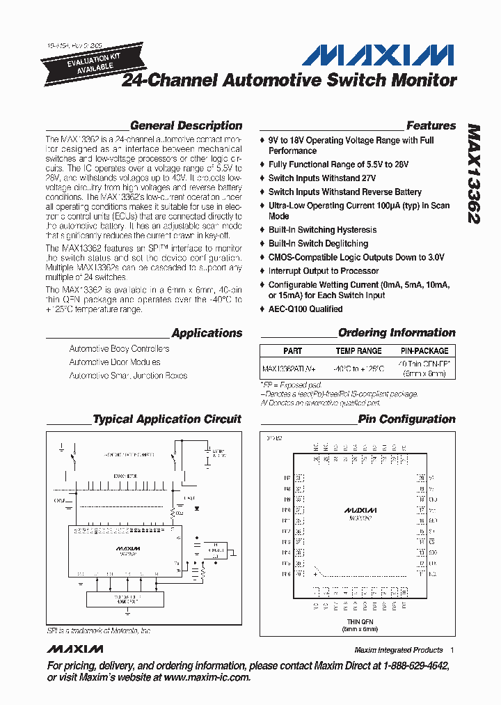 MAX13362ATLV_1287320.PDF Datasheet