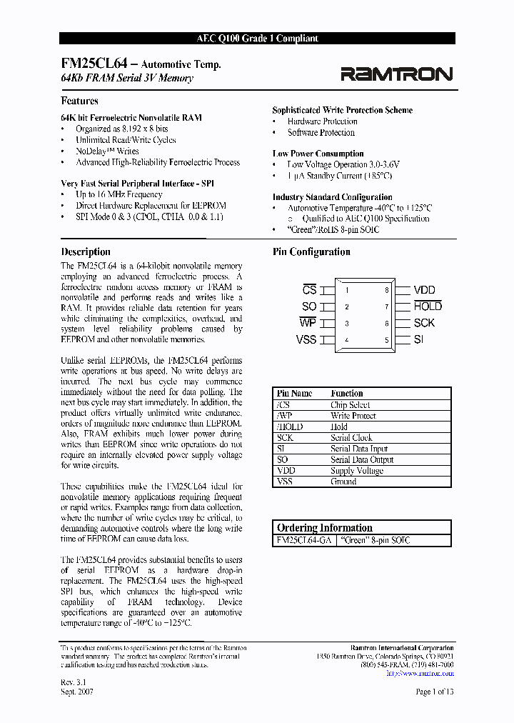 FM25CL64-GATR_1300487.PDF Datasheet