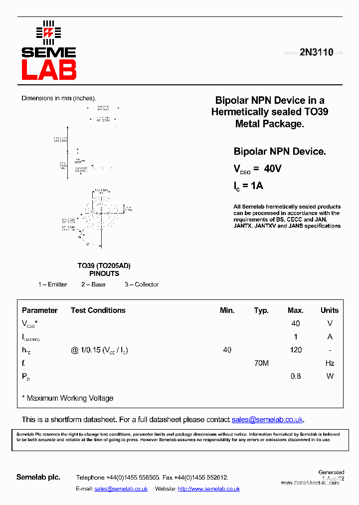 2N3110_1709504.PDF Datasheet