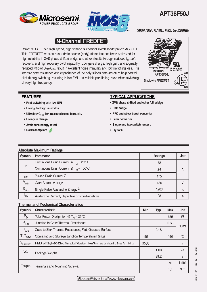 APT38F50J09_1725200.PDF Datasheet