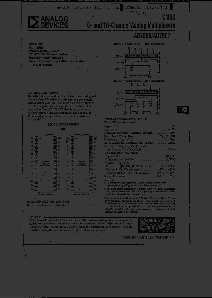 AD7507JP_1386192.PDF Datasheet