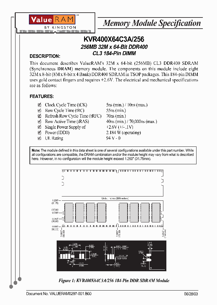 KVR400X64C3A256_1420148.PDF Datasheet