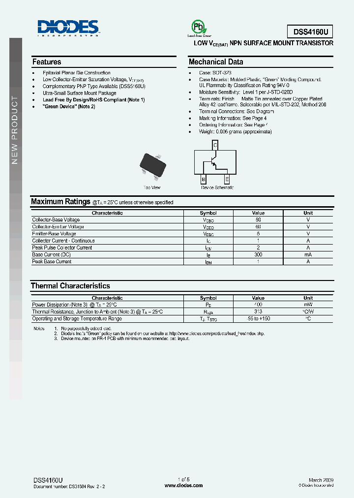 DSS4160U-7_1736111.PDF Datasheet