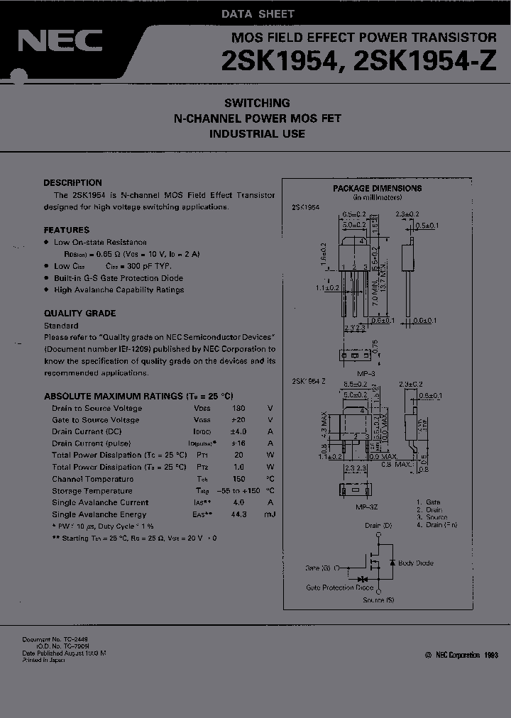 2SK1954-Z_1513673.PDF Datasheet