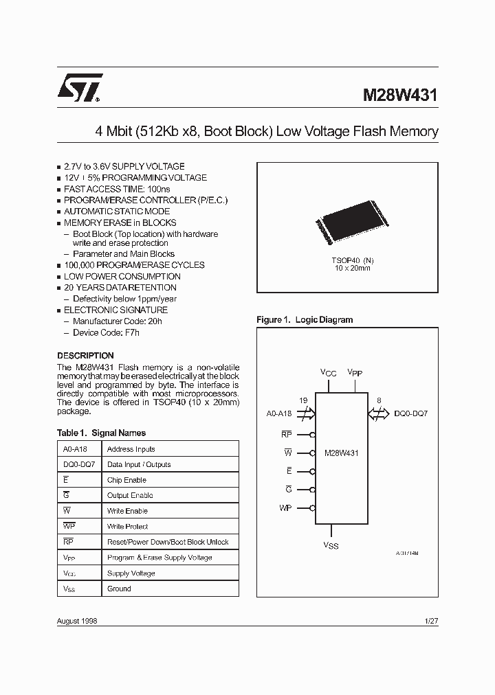 M28W431_1538862.PDF Datasheet