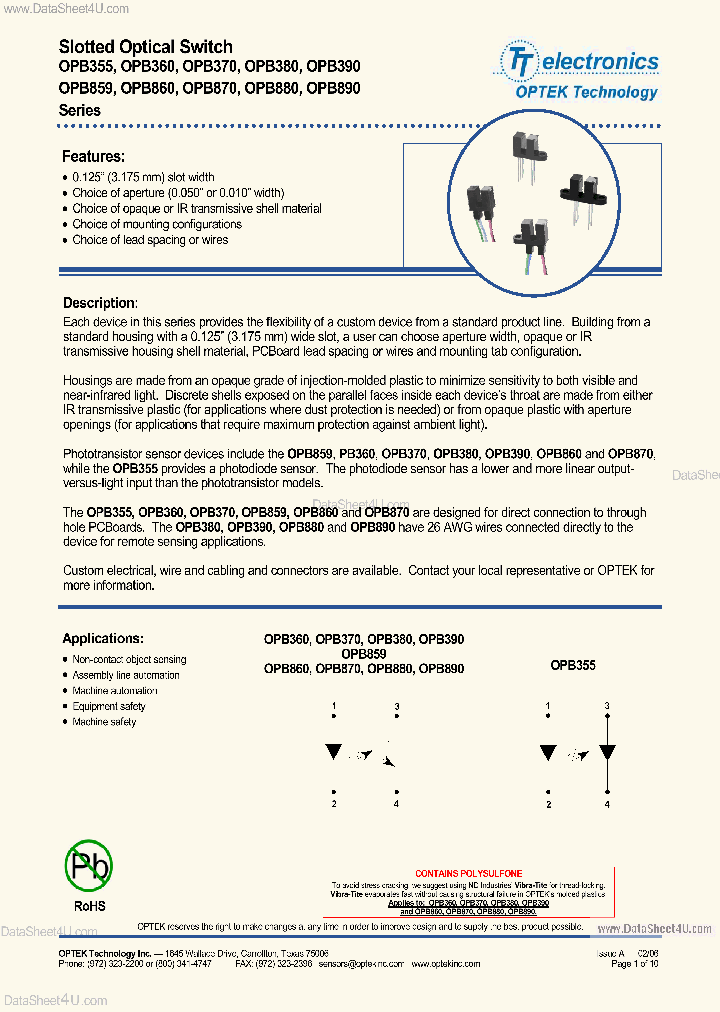 OPB875_1801085.PDF Datasheet