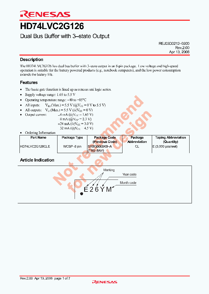 HD74LVC2G126_1805613.PDF Datasheet