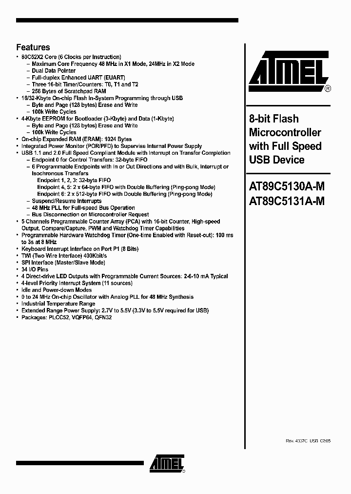 AT89C5130A-PUTIM_1618550.PDF Datasheet