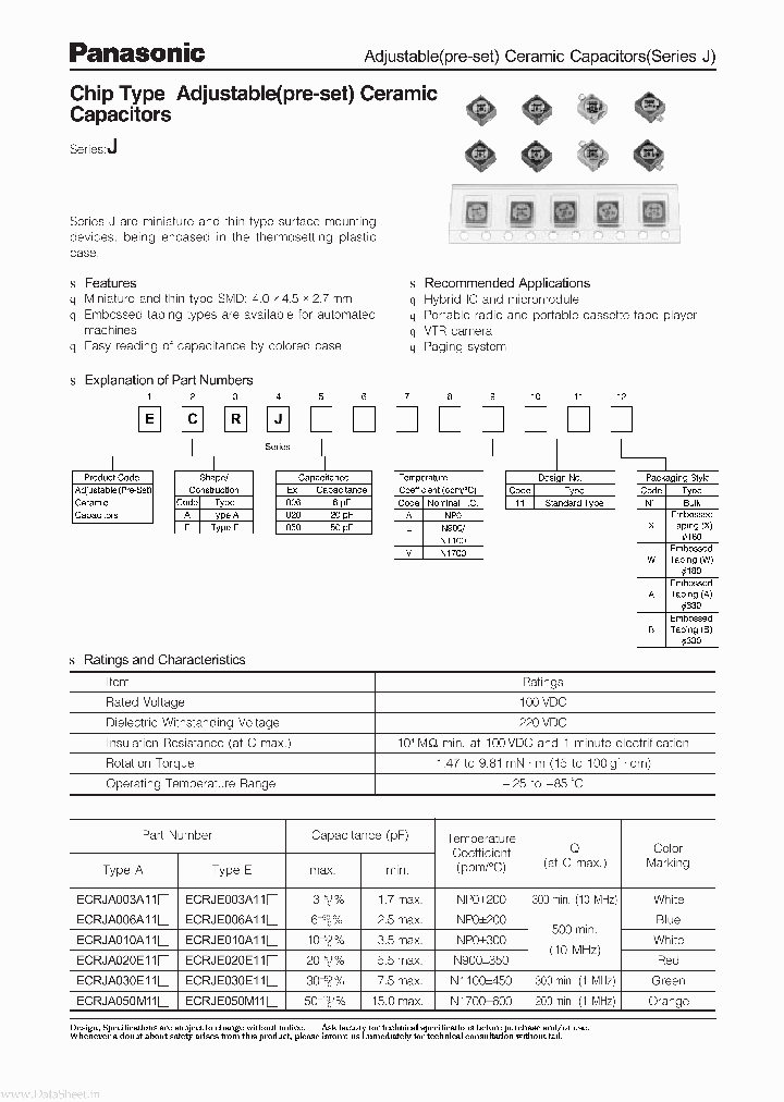 ECRJA003A11X_1855260.PDF Datasheet