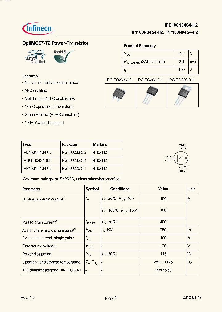 IPB100N04S4-H2_1880603.PDF Datasheet