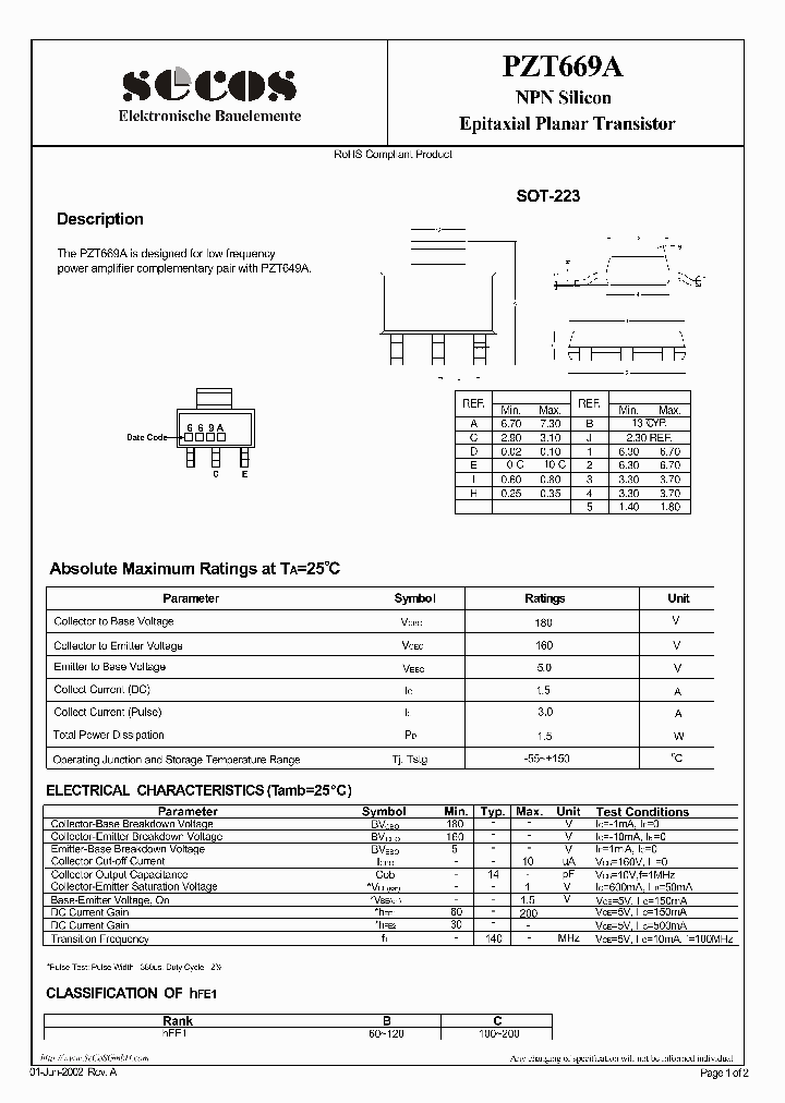 PZT669A_1882878.PDF Datasheet