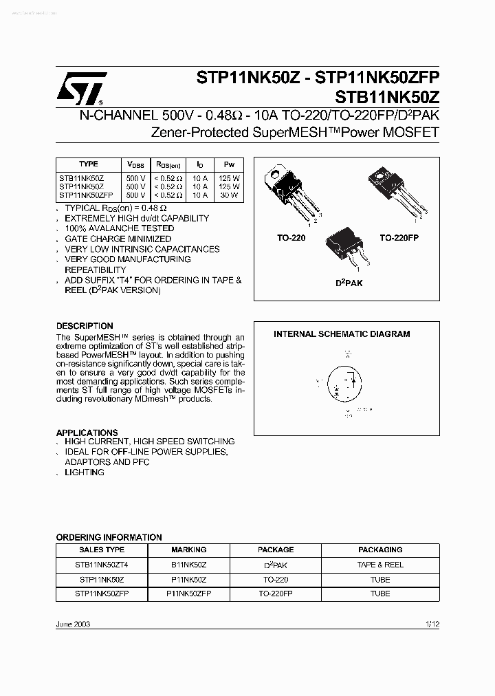STP11NK50Z_1874508.PDF Datasheet