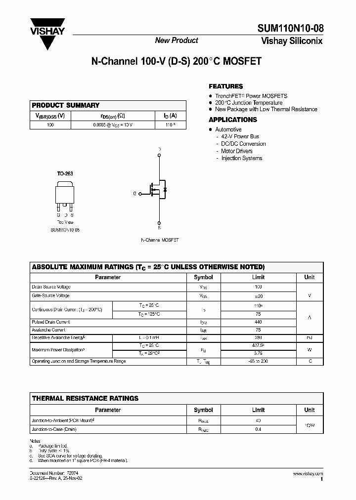 SUM110N10-08_1898055.PDF Datasheet