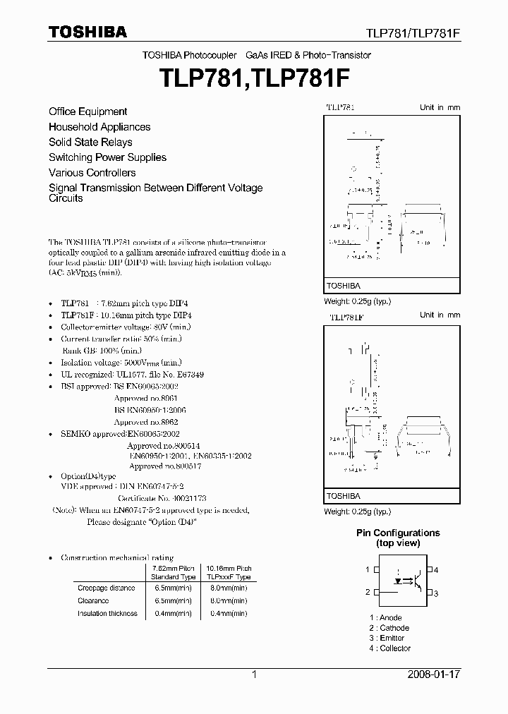 TLP781Y-TP6F_1877948.PDF Datasheet