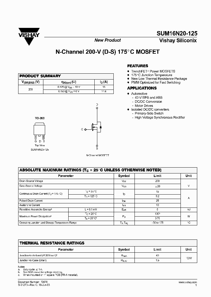 SUM16N20-125_1900475.PDF Datasheet