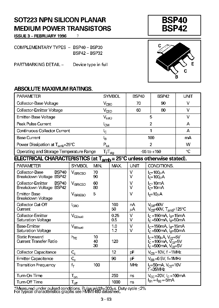 BSP42TC_1901697.PDF Datasheet