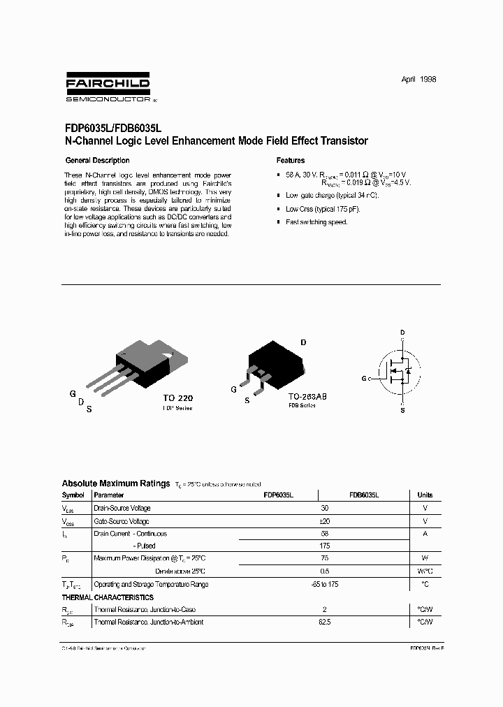 FDB6035L_1951689.PDF Datasheet