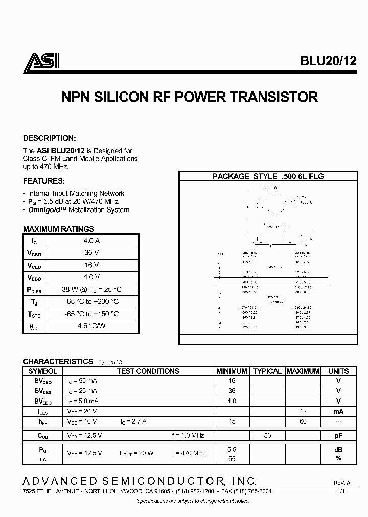 BLU20-12_1901405.PDF Datasheet