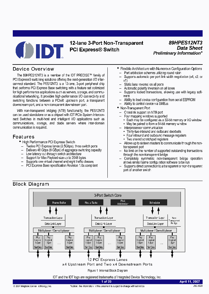 89HPES12NT3_1915758.PDF Datasheet