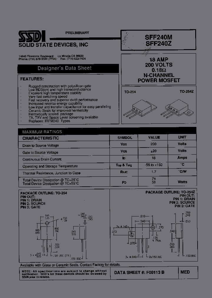 SFF240M_1911309.PDF Datasheet