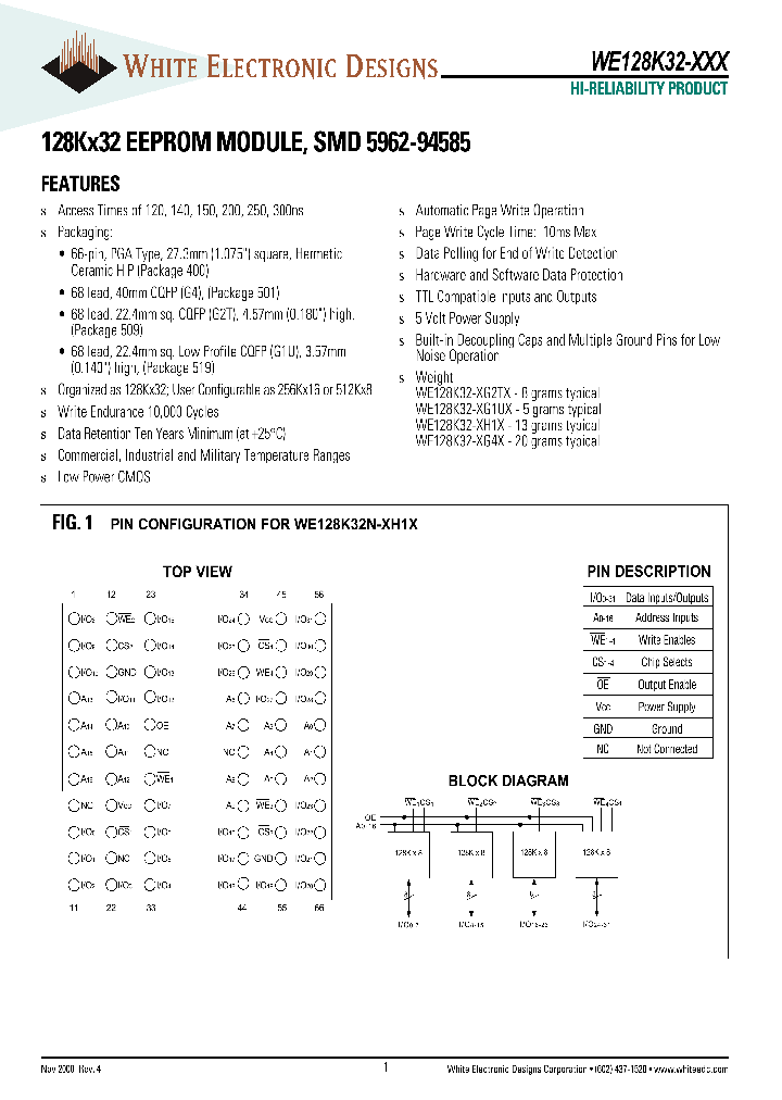 WE128K32P-300G4C_1930324.PDF Datasheet