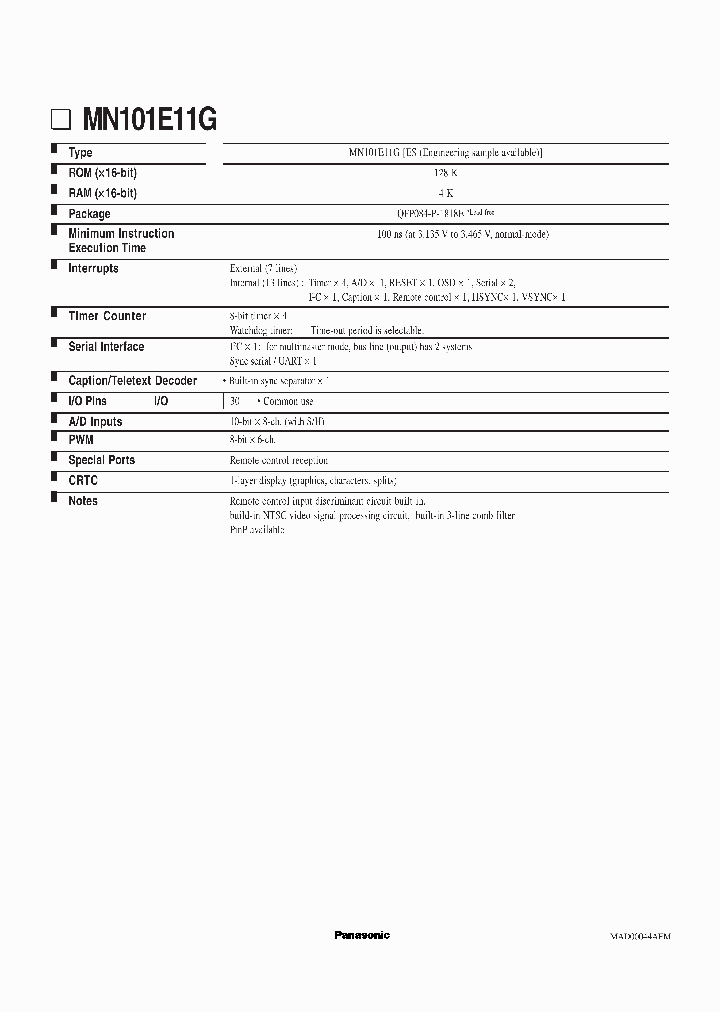 MN101E11G_1962140.PDF Datasheet