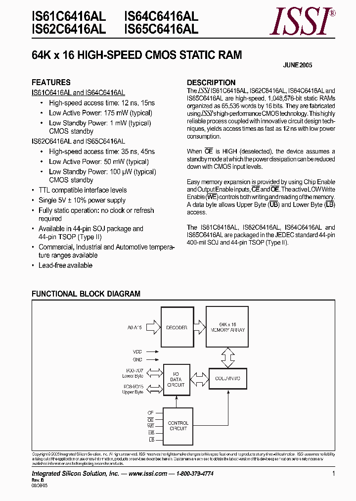 IS61C6416AL-12TI-TR_1964735.PDF Datasheet