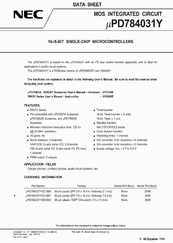 UPD784031YGK-BE9_1981514.PDF Datasheet