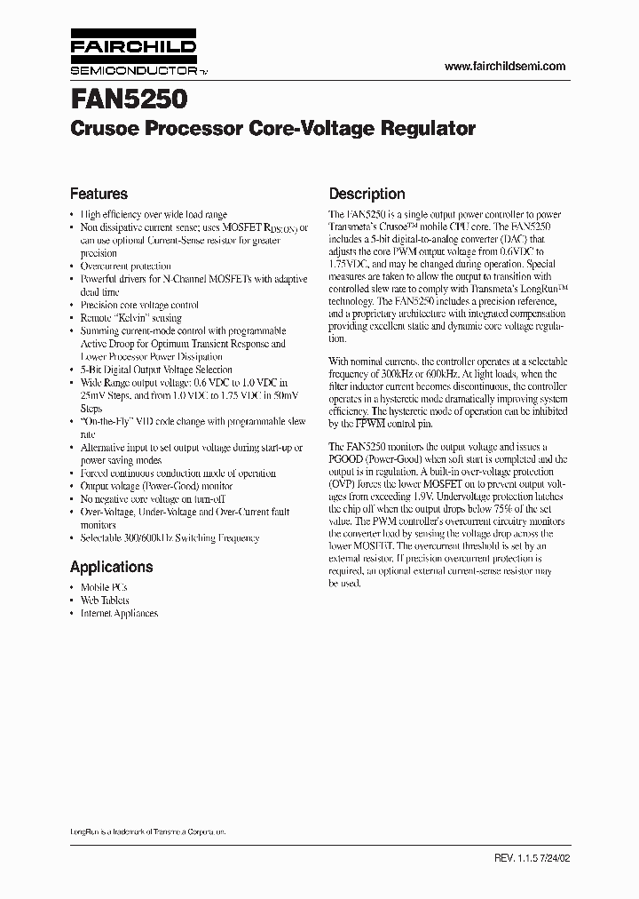 FAN5250_1985232.PDF Datasheet