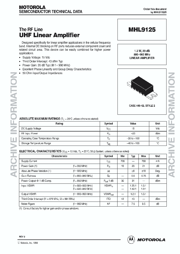 MHL9125D_1987405.PDF Datasheet
