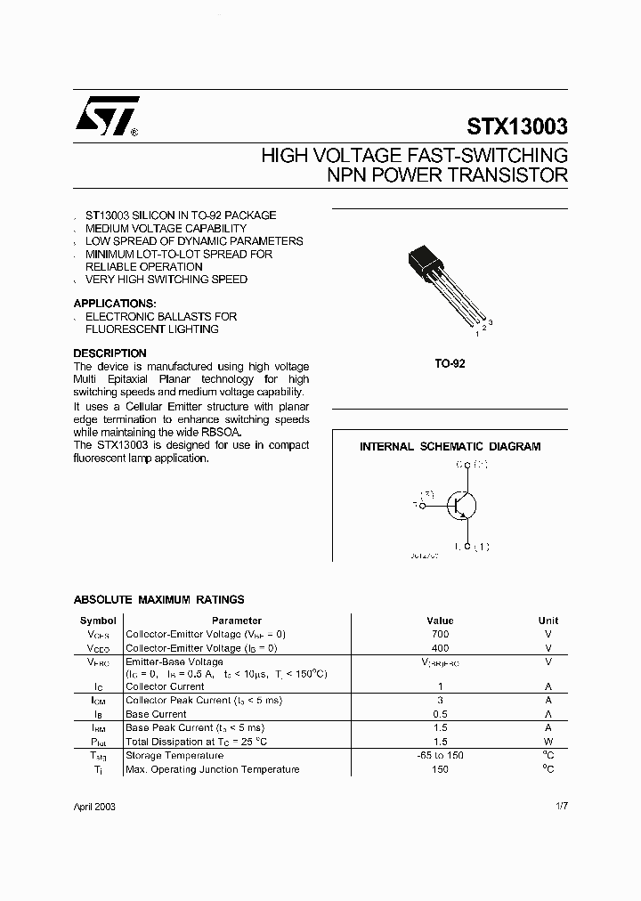 STX13003_2018382.PDF Datasheet