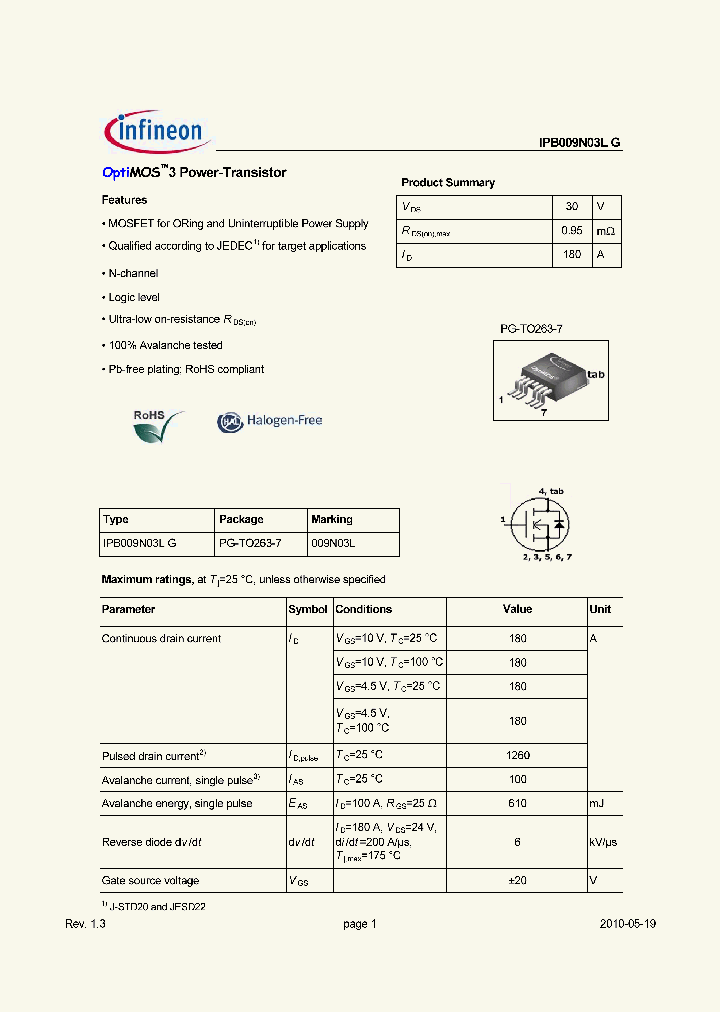 IPB009N03LG_2033108.PDF Datasheet