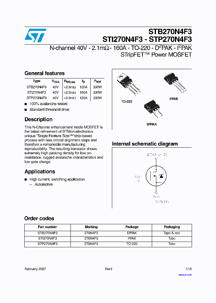 STP270N4F3_2038000.PDF Datasheet