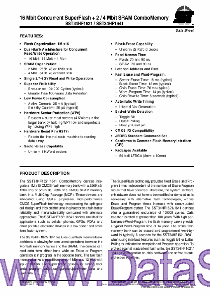 SST34HF1621_2037076.PDF Datasheet