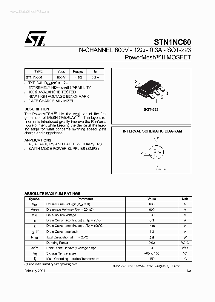 STN1NC60_2037830.PDF Datasheet