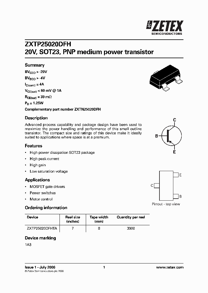 ZXTP25020DFH_2040718.PDF Datasheet