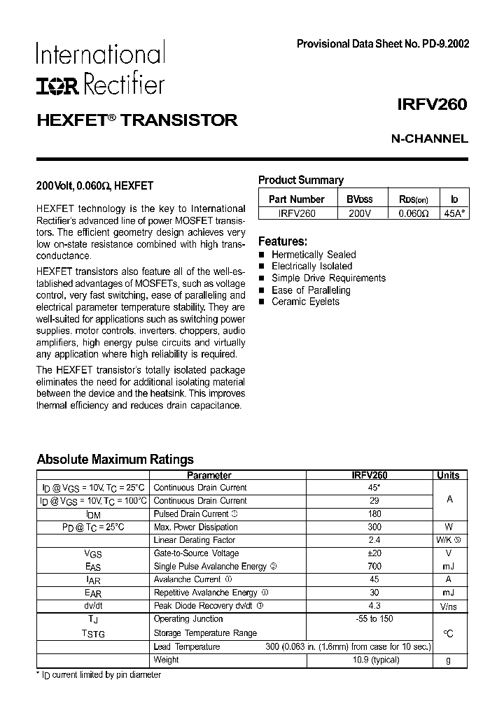 IRFV260_2041079.PDF Datasheet