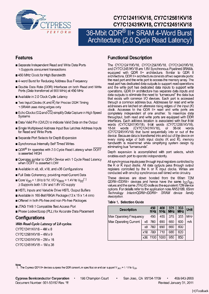 CY7C12411KV18_2044586.PDF Datasheet