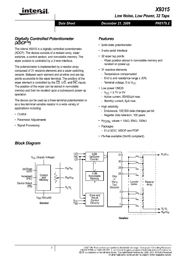 X9315WSIT1_2052800.PDF Datasheet