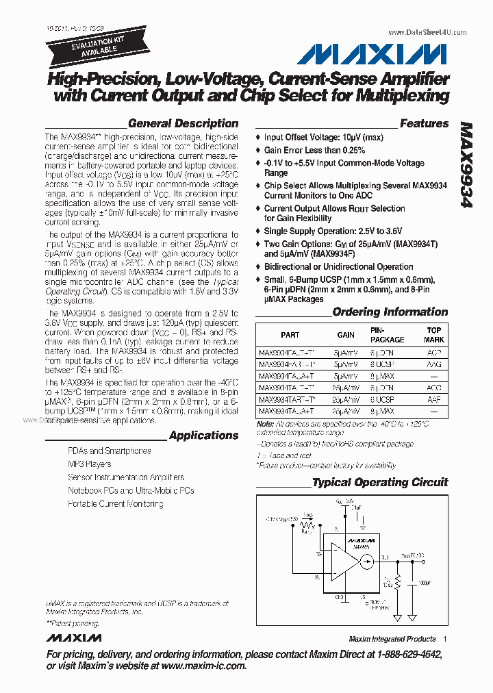 MAX9934_2089603.PDF Datasheet
