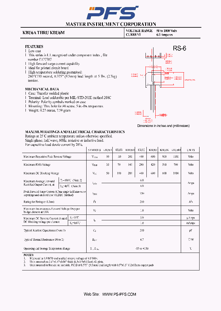 KBU6A1_2099093.PDF Datasheet