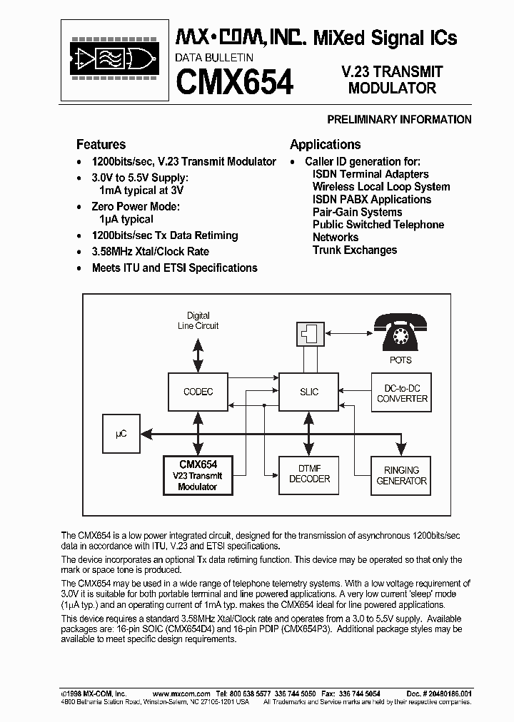 CMX654_2155011.PDF Datasheet