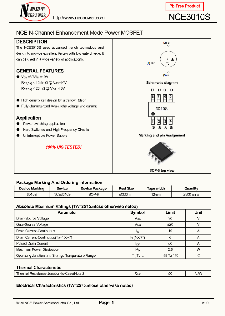 NCE3010S_2157587.PDF Datasheet