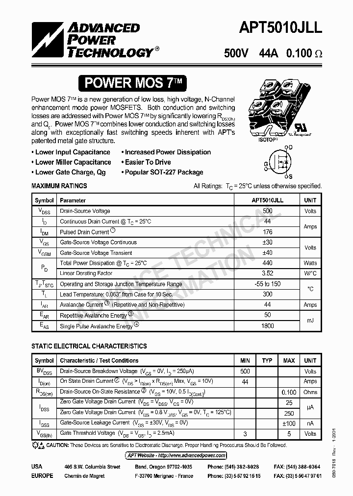 APT5010JLL_2158820.PDF Datasheet