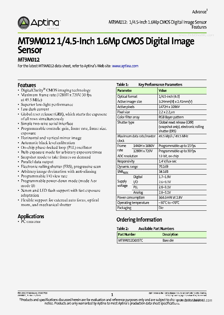 MT9M012_2170981.PDF Datasheet